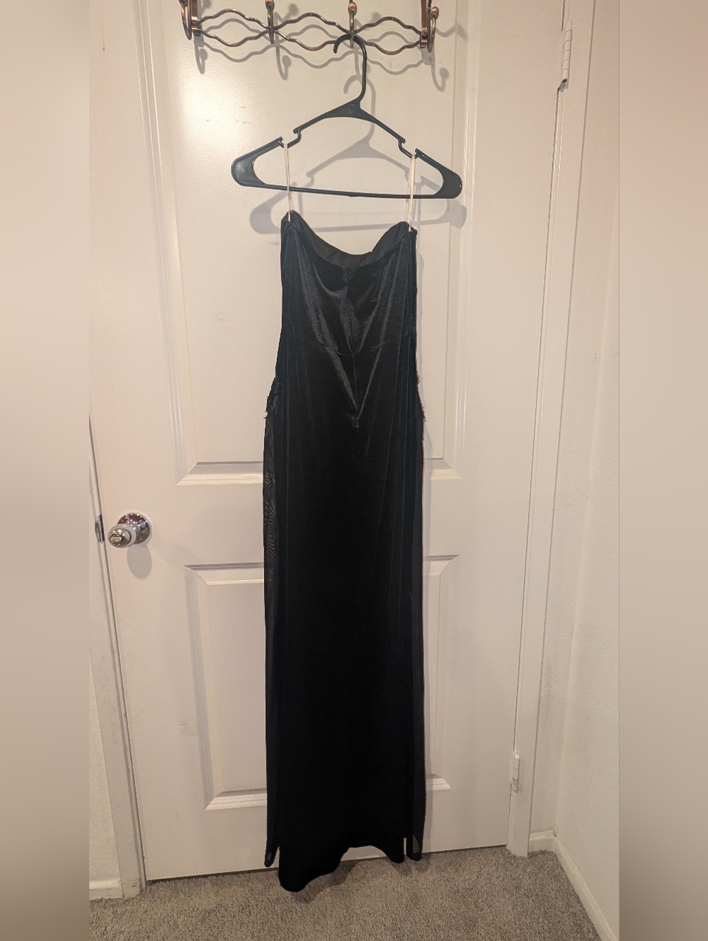 Lulu's Black Velvet Maxi Slip Dress
